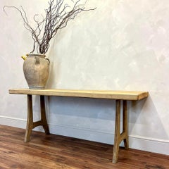 circa 1900 Bleached French Oak Console / Server Table