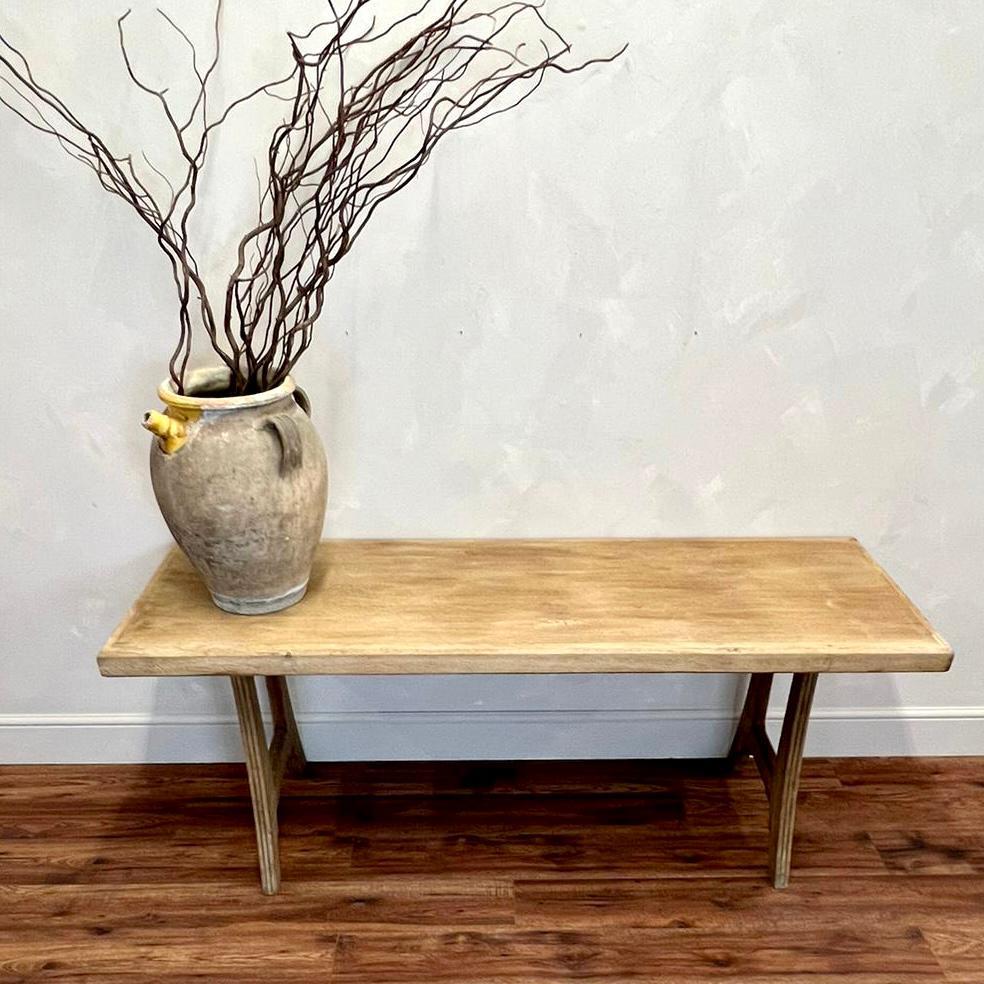 circa 1900 Bleached French Oak Console / Server Table 1