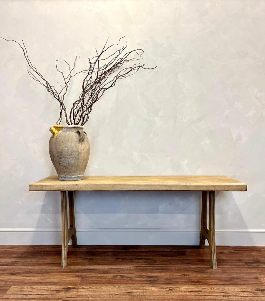 circa 1900 Bleached French Oak Console / Server Table 4