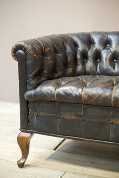 circa 1900 Buttoned Leather Chesterfield Sofa