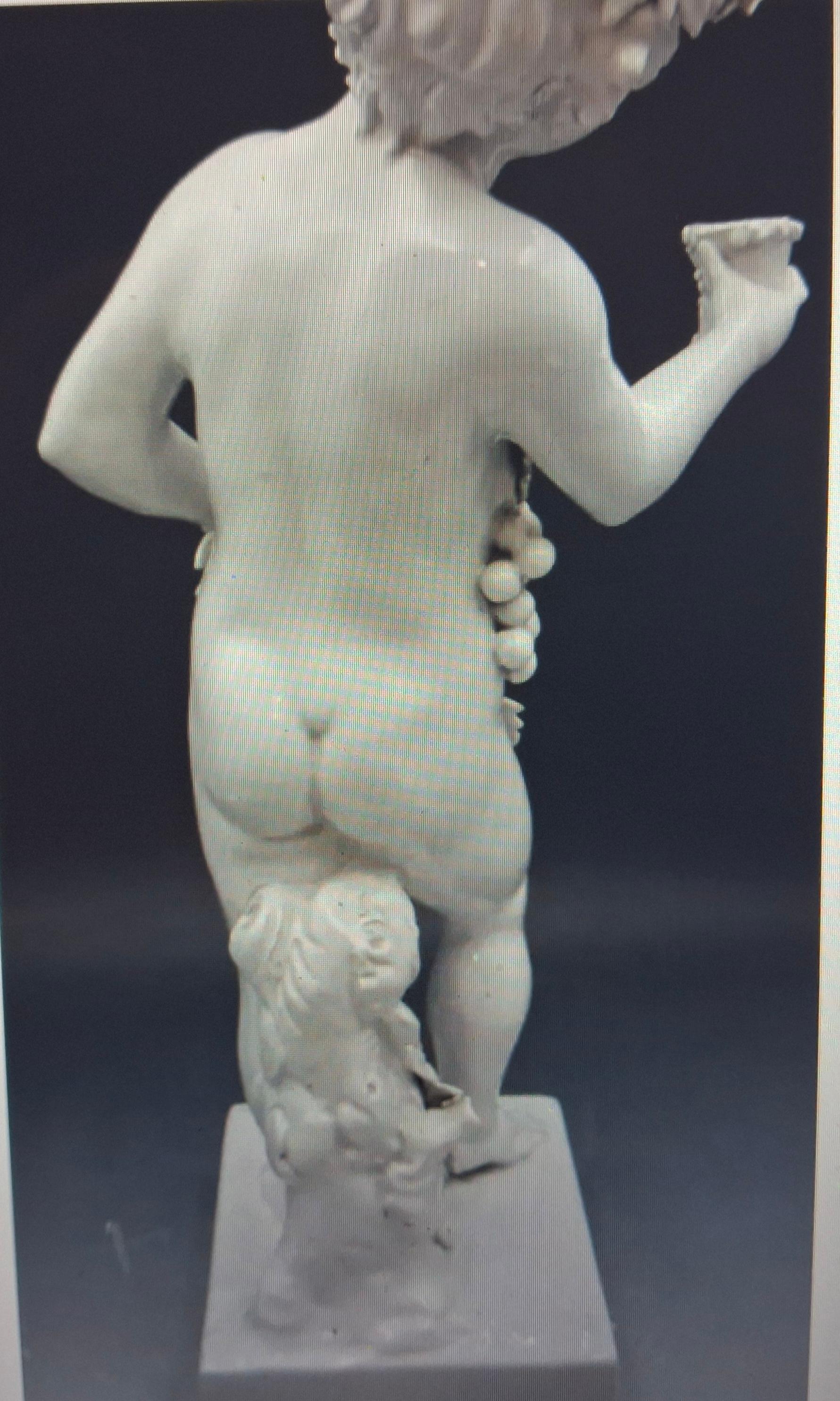 c1900 Continental Gran Escultura Niño Bacanal - Terracota vidriada en venta 4