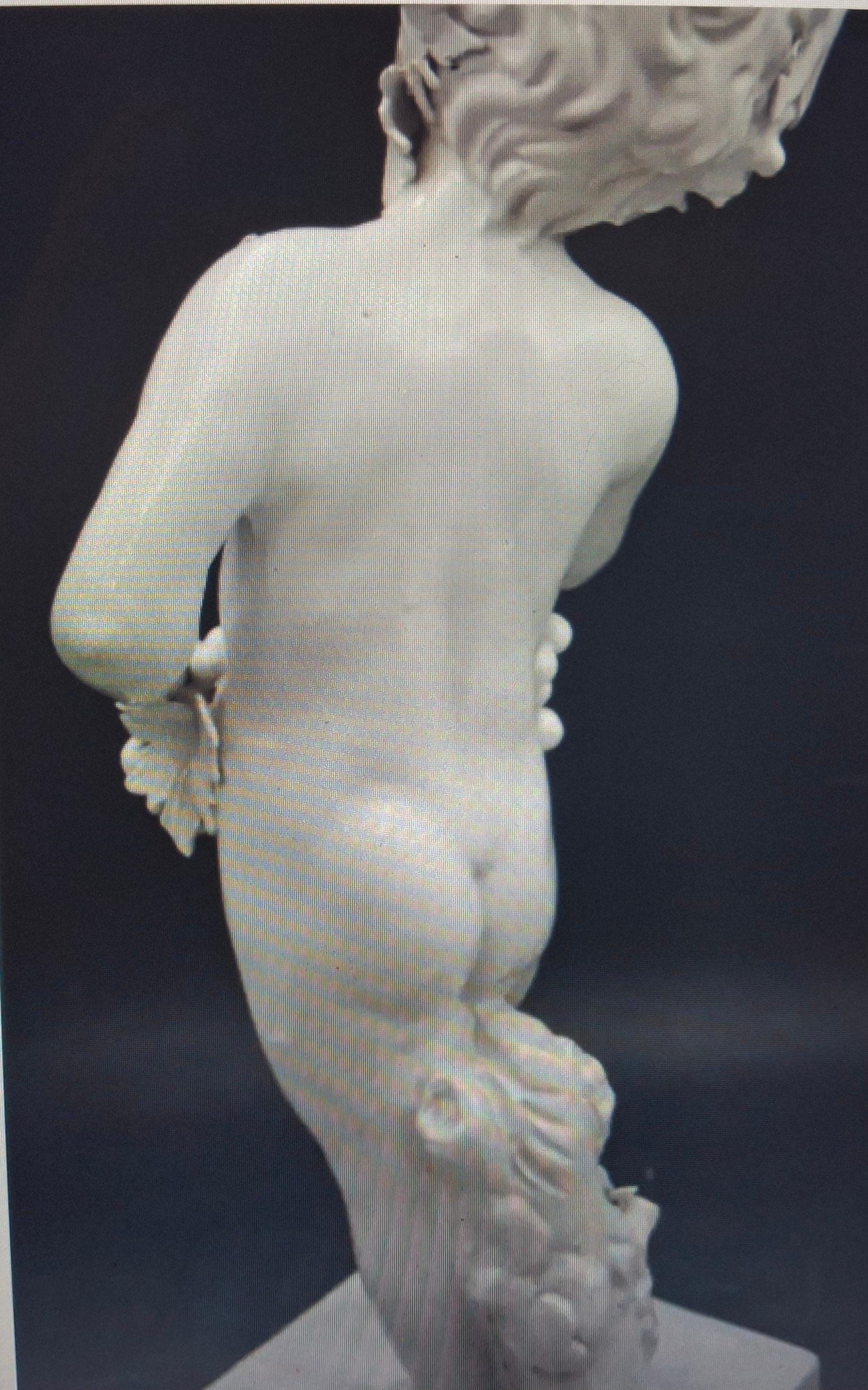 c1900 Continental Gran Escultura Niño Bacanal - Terracota vidriada en venta 6