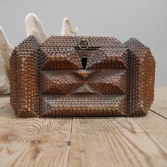 c1900 Folk Art Tramp Art Box