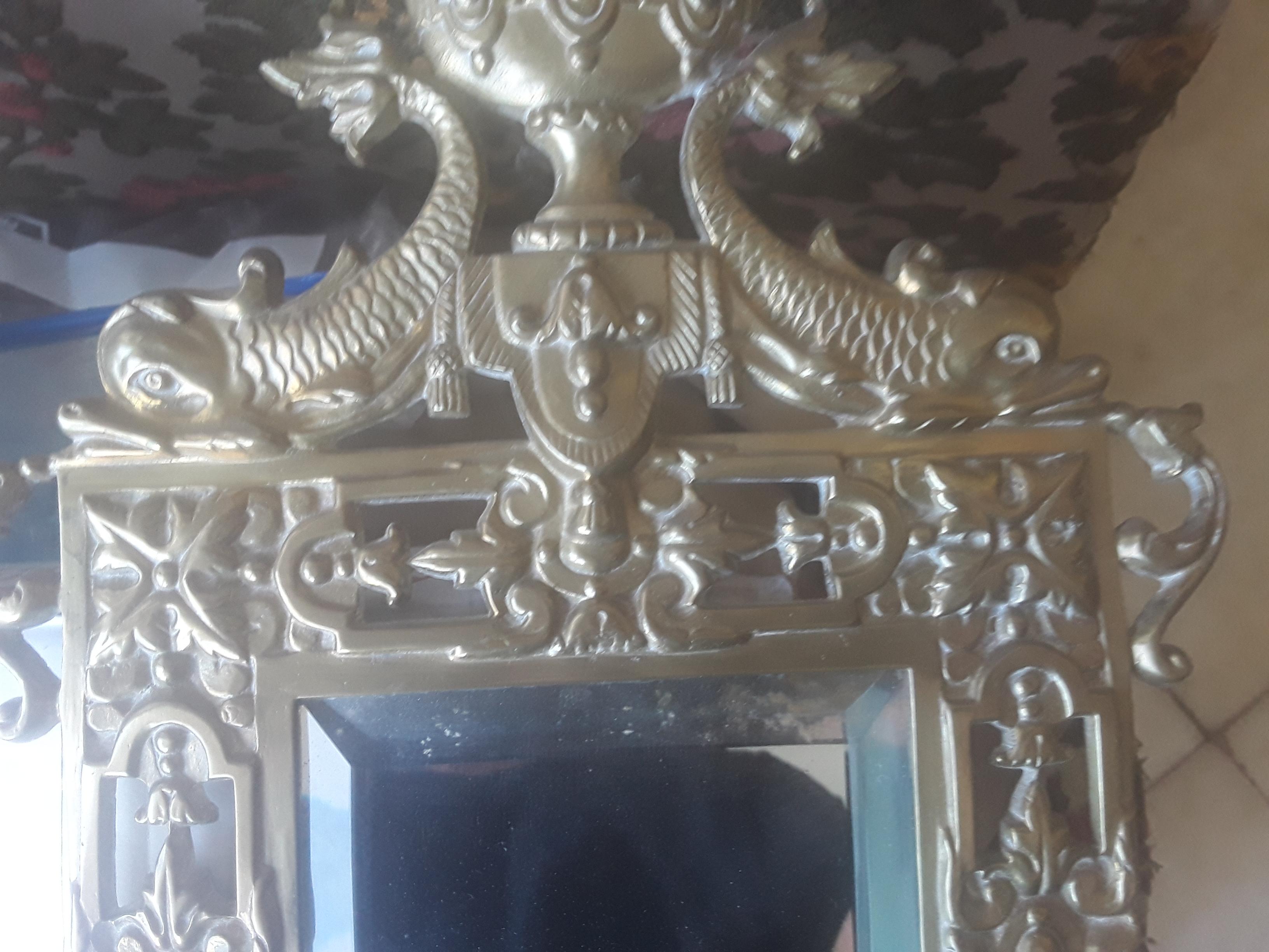 c1900 French Antique French Pair Neoclassic Cast Brass Candle Holder Wall Sconces - Koi in vendita 2
