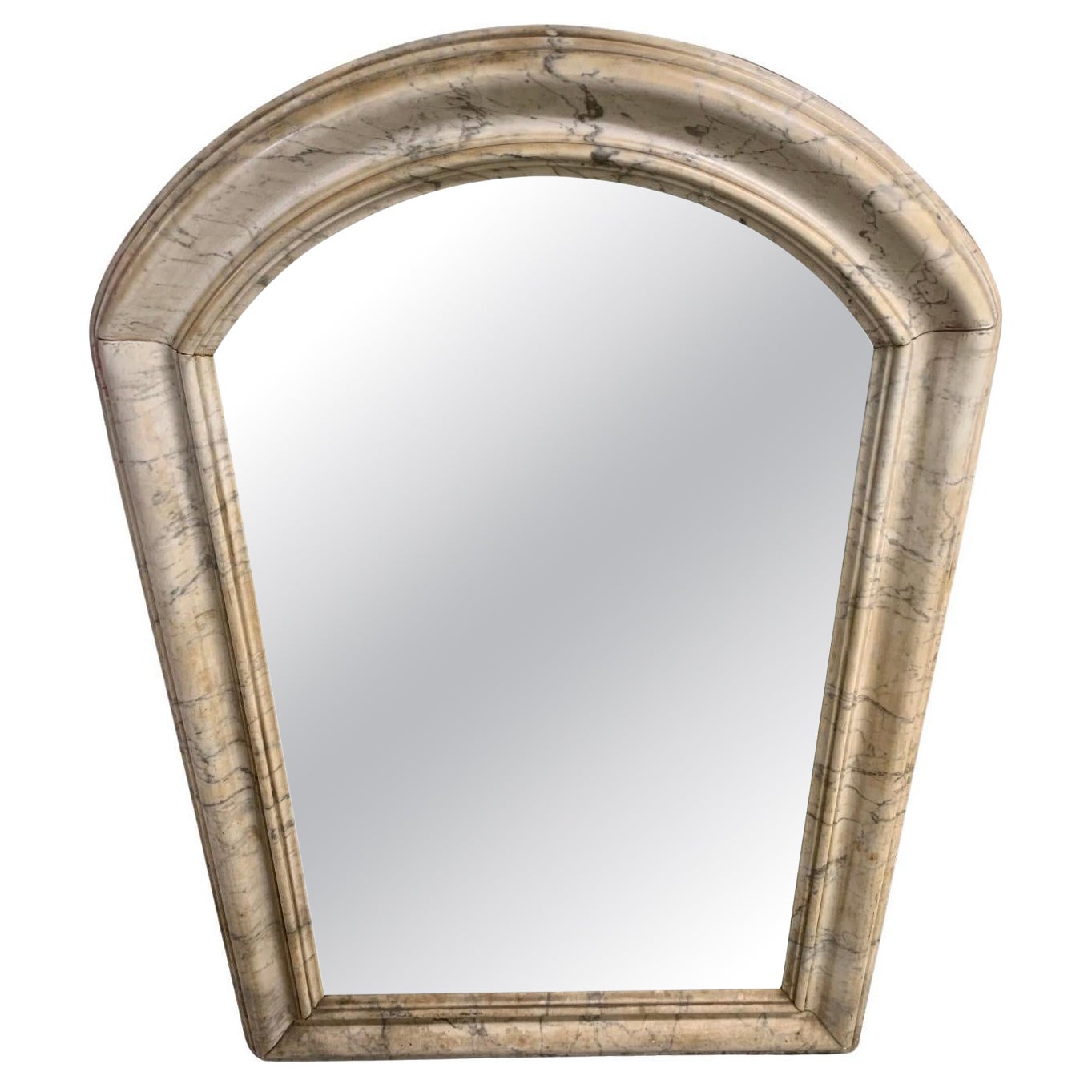 C1900 French marble arched mirror frame For Sale