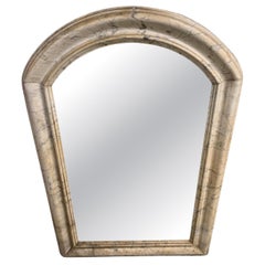 C1900 French marble arched mirror frame