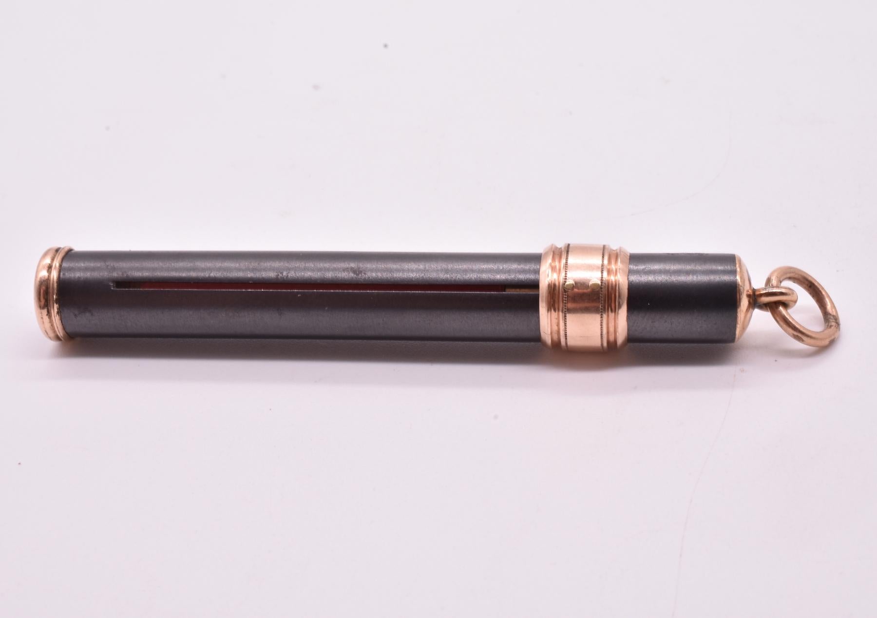 Gold and Gunmetal Carpenter's Pencil, circa 1900 In Excellent Condition For Sale In Baltimore, MD