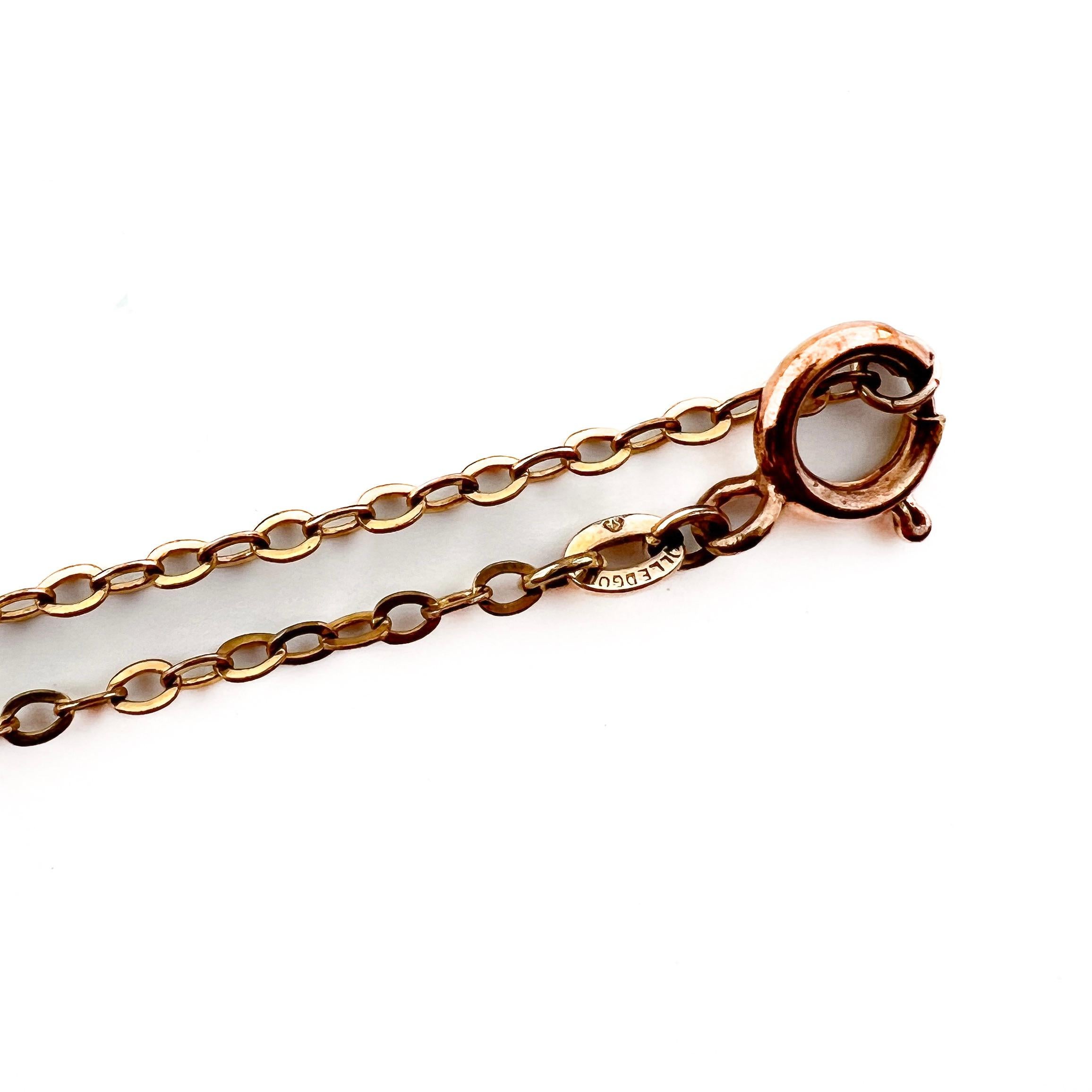 c.1900 Jugendstil Rolled Gold Antique Articulated Pendant and Chain For Sale 3