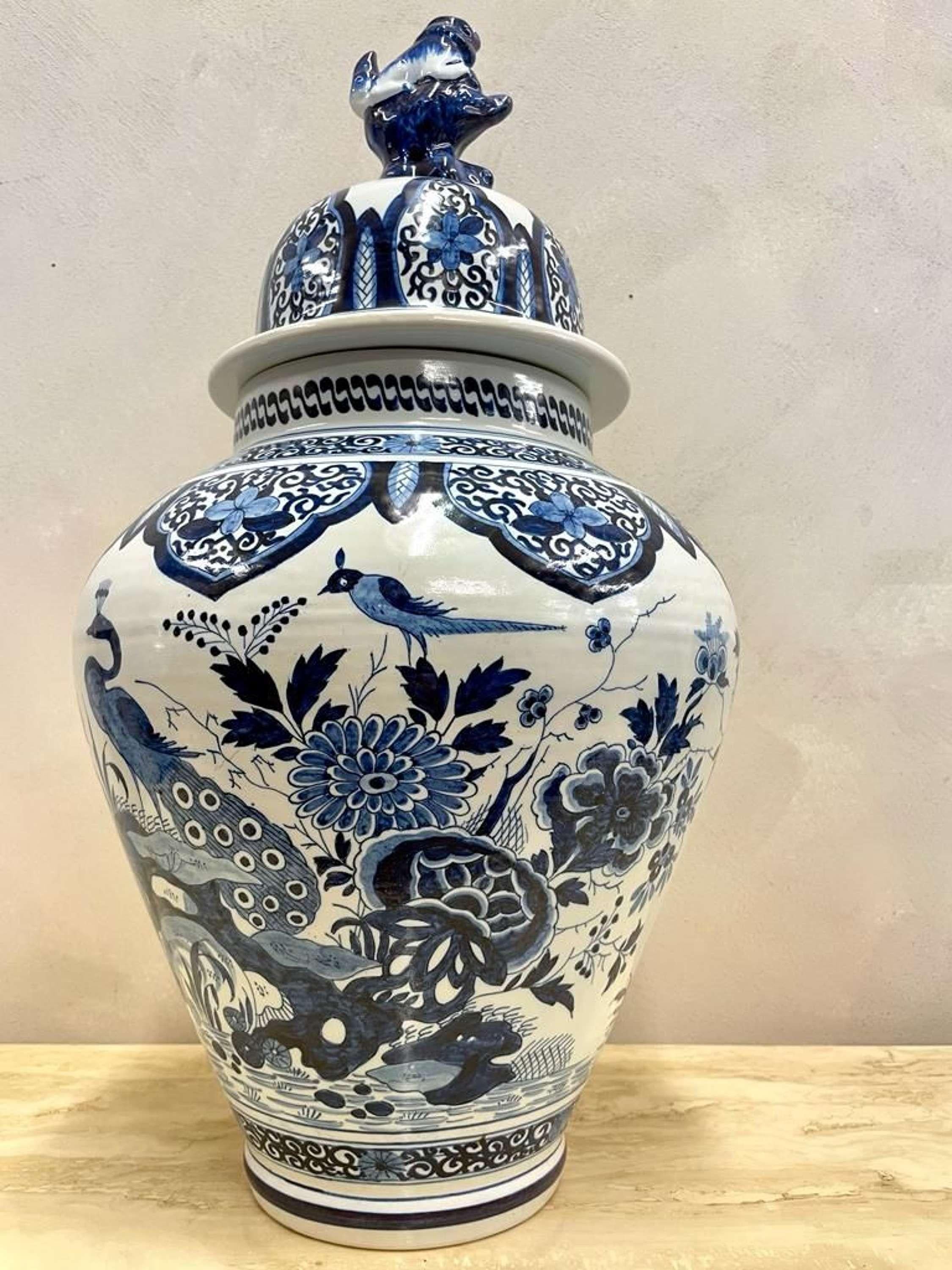 Dutch c1900 Large Scale, Delft Pottery, Blue and White Ginger Jar
