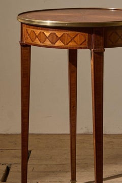 c.1900 Mahogany and brass Gueridon table by A Hugnet Paris