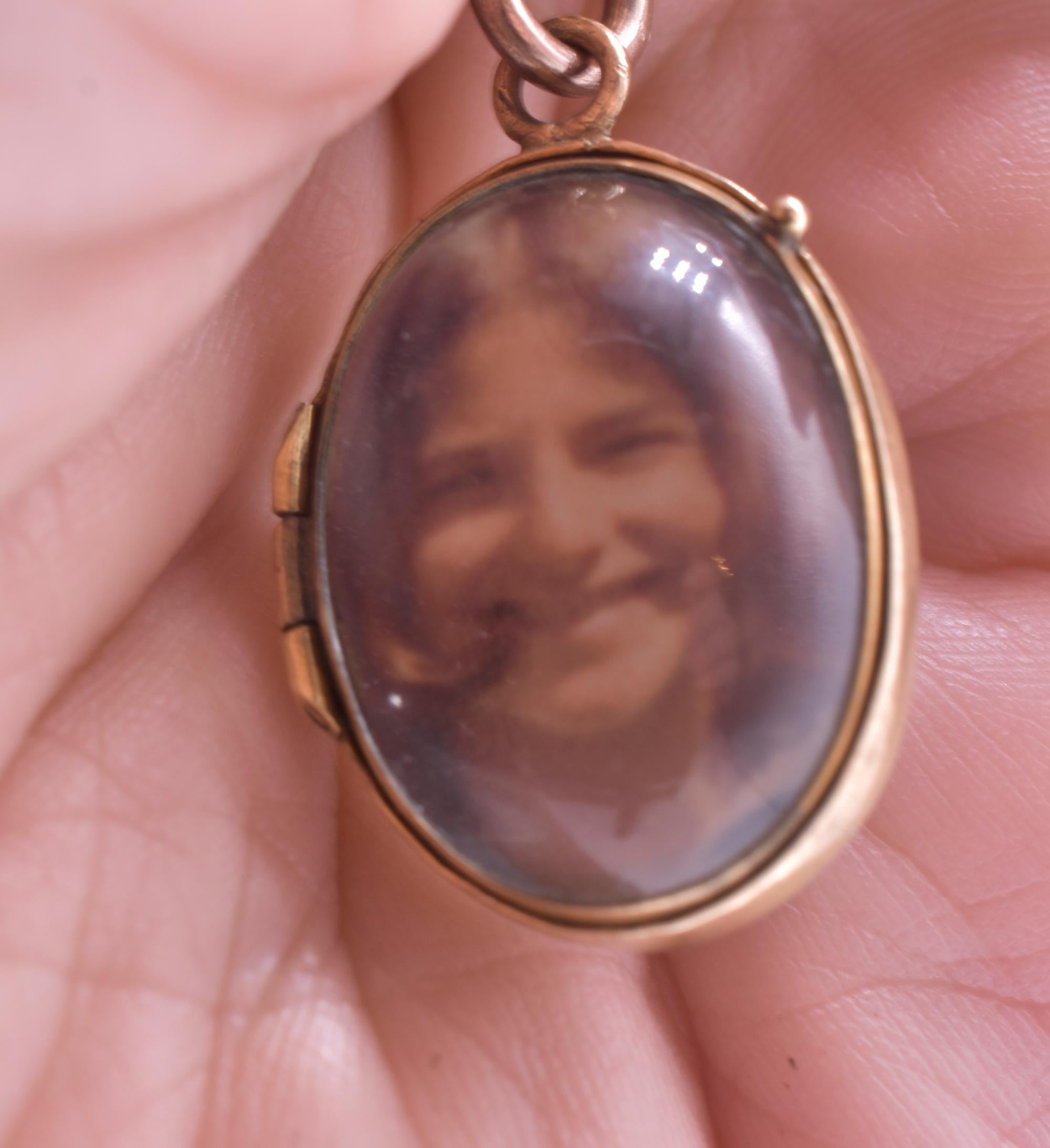 Victorian Metal and Glass Pools of Light Locket Pendant, circa 1900