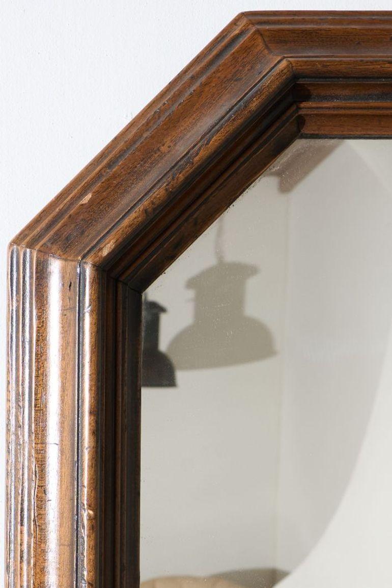 c.1900 Espejo de pared octogonal de roble principios del siglo XX en venta