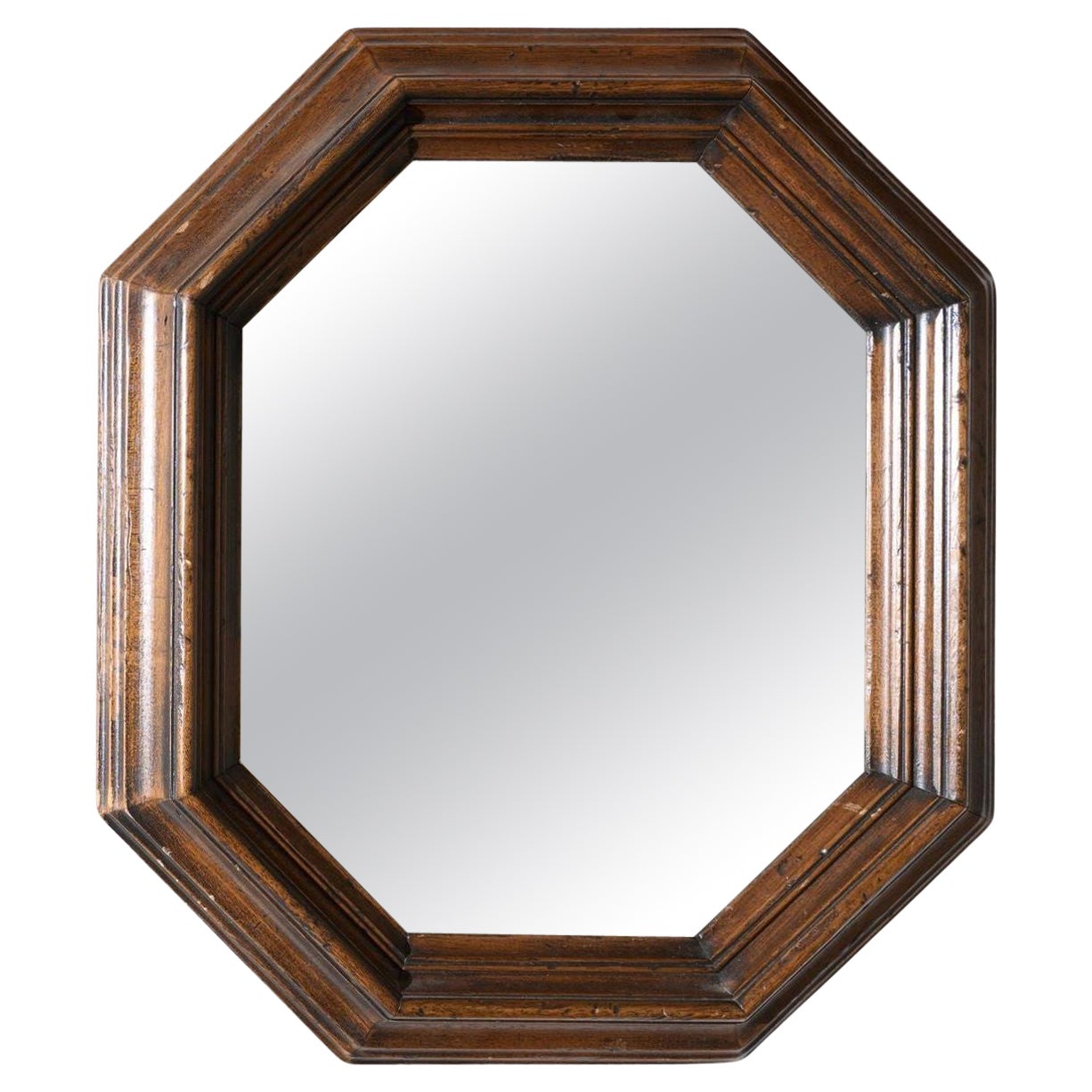 c.1900 Espejo de pared octogonal de roble en venta