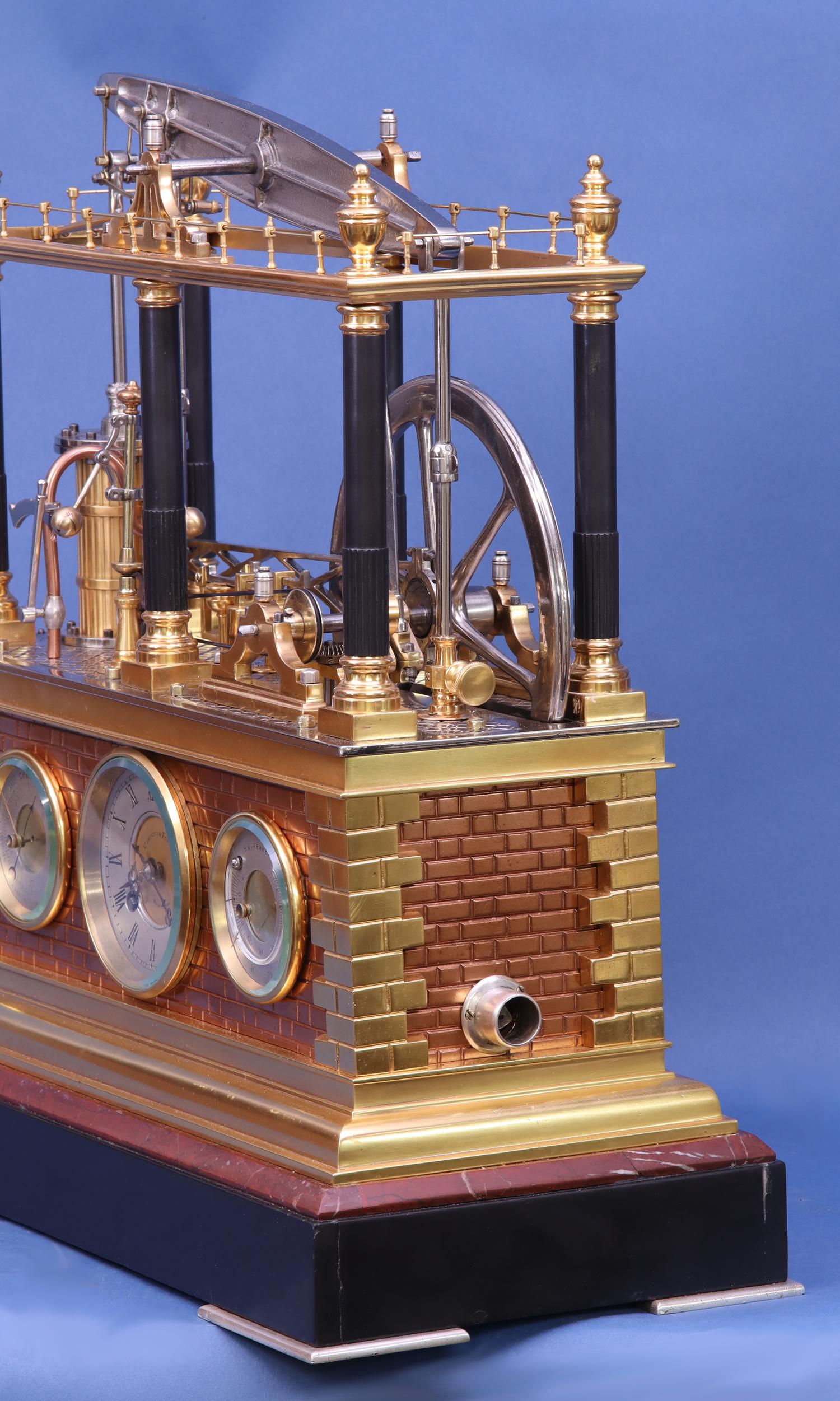 c.1900 Rare French 6-Column Automated Industrial Clock.  In Good Condition In Greenlawn, NY
