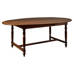 c.1900 Solid oak French oval dining table
