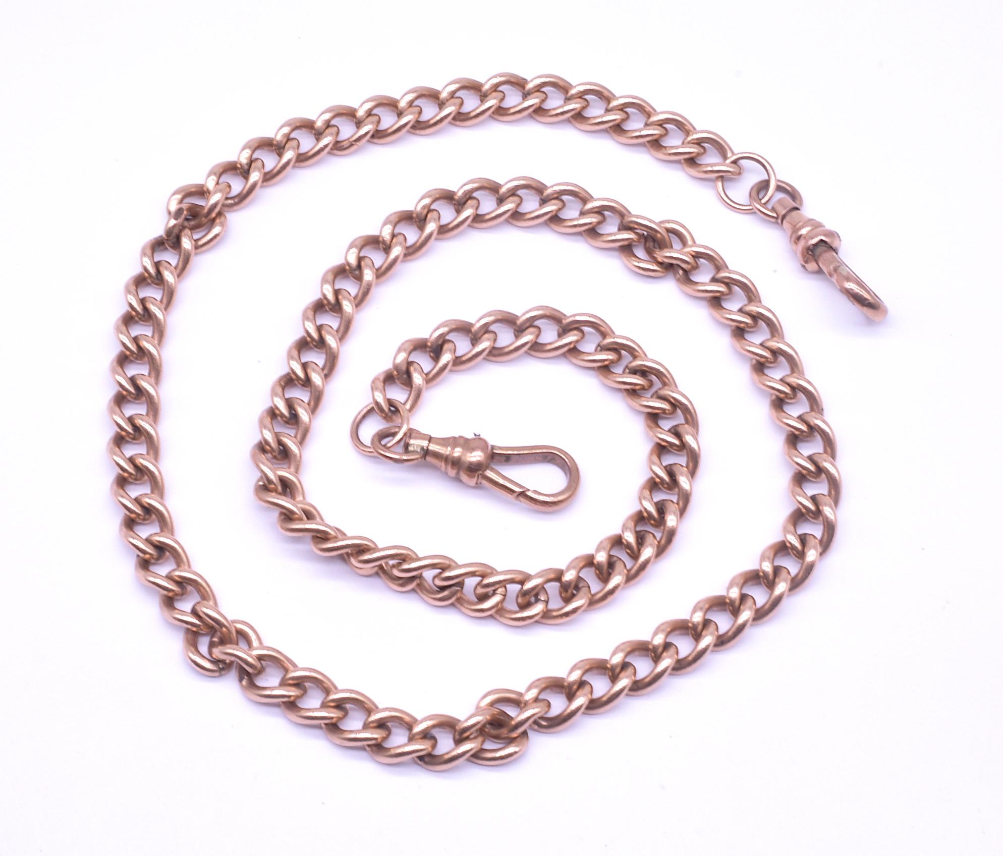 C.1900 Victorian 9 Karat Curb Link Chain, 18