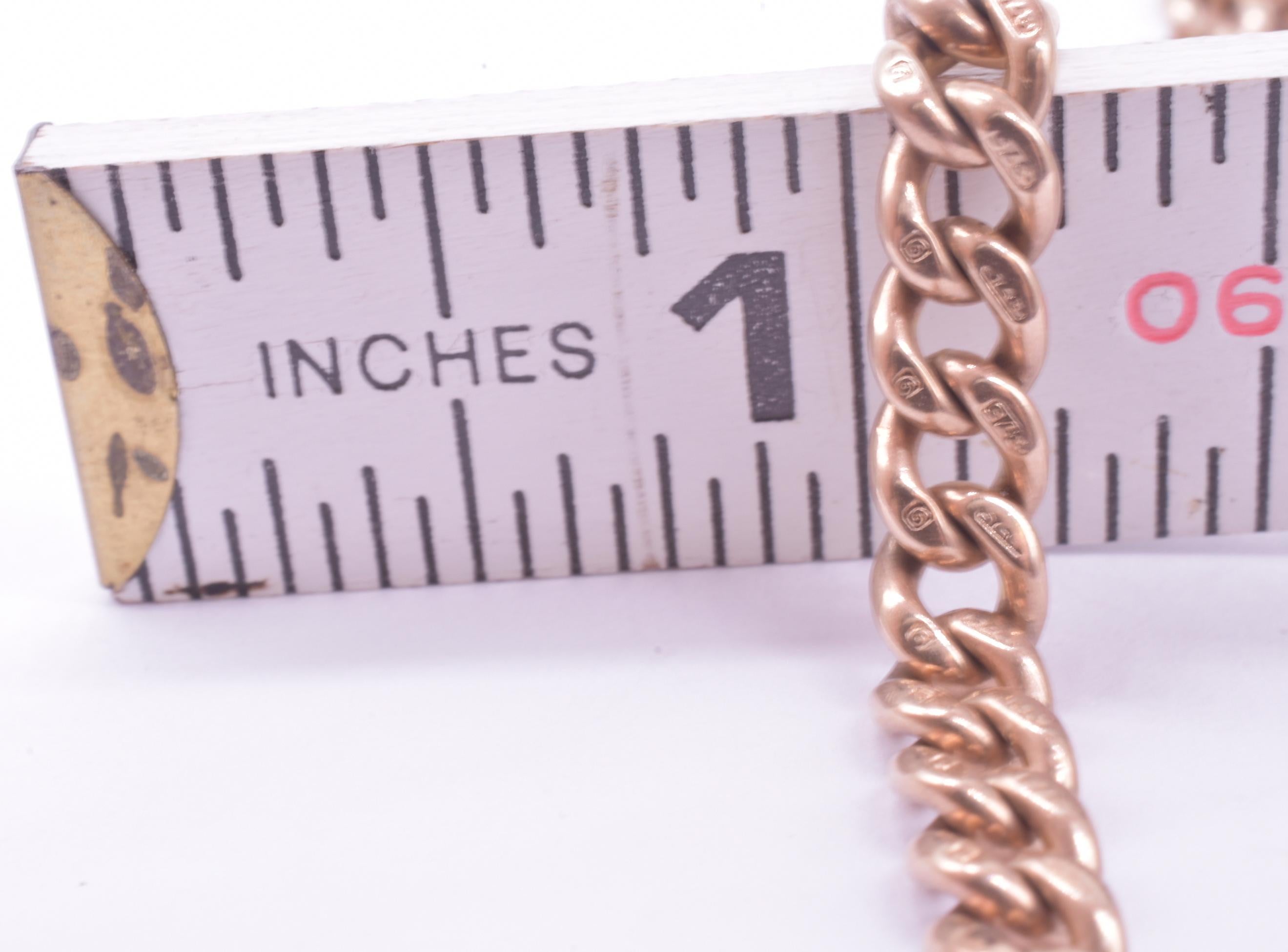 Women's or Men's C.1900 Victorian 9 Karat Curb Link Chain, 18