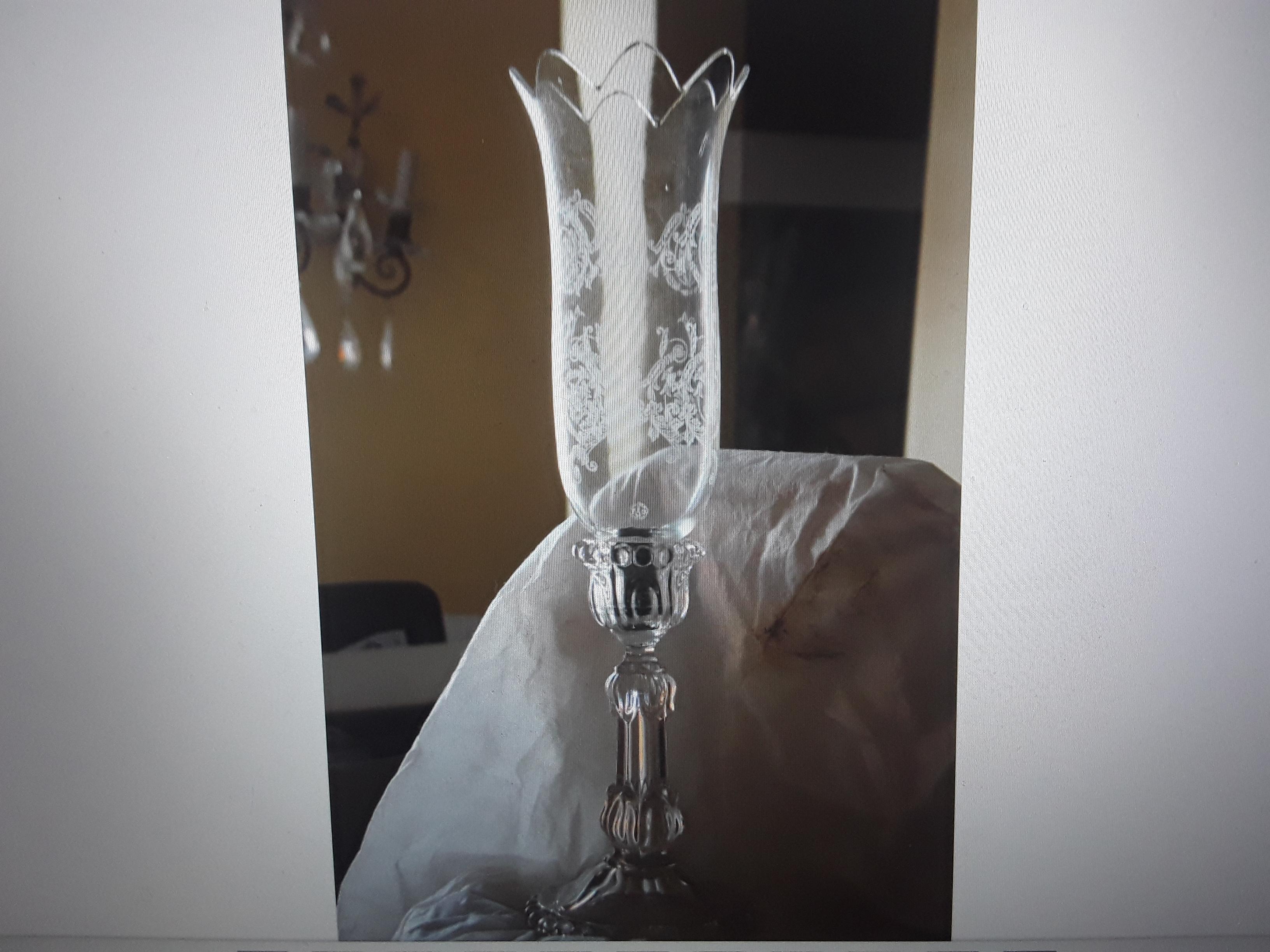 c1900French Napoleon III Crystal Shade and Crystal Base Noth signed by Baccarat In Good Condition For Sale In Opa Locka, FL