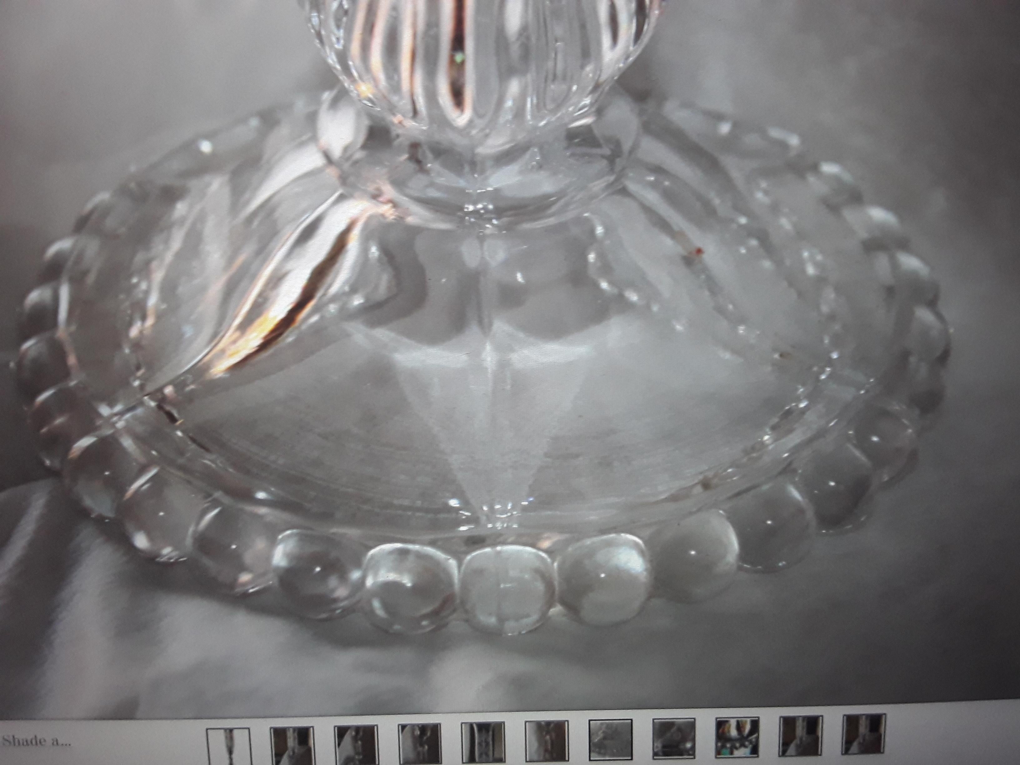 c1900French Napoleon III Crystal Shade and Crystal Base Noth signed by Baccarat For Sale 1