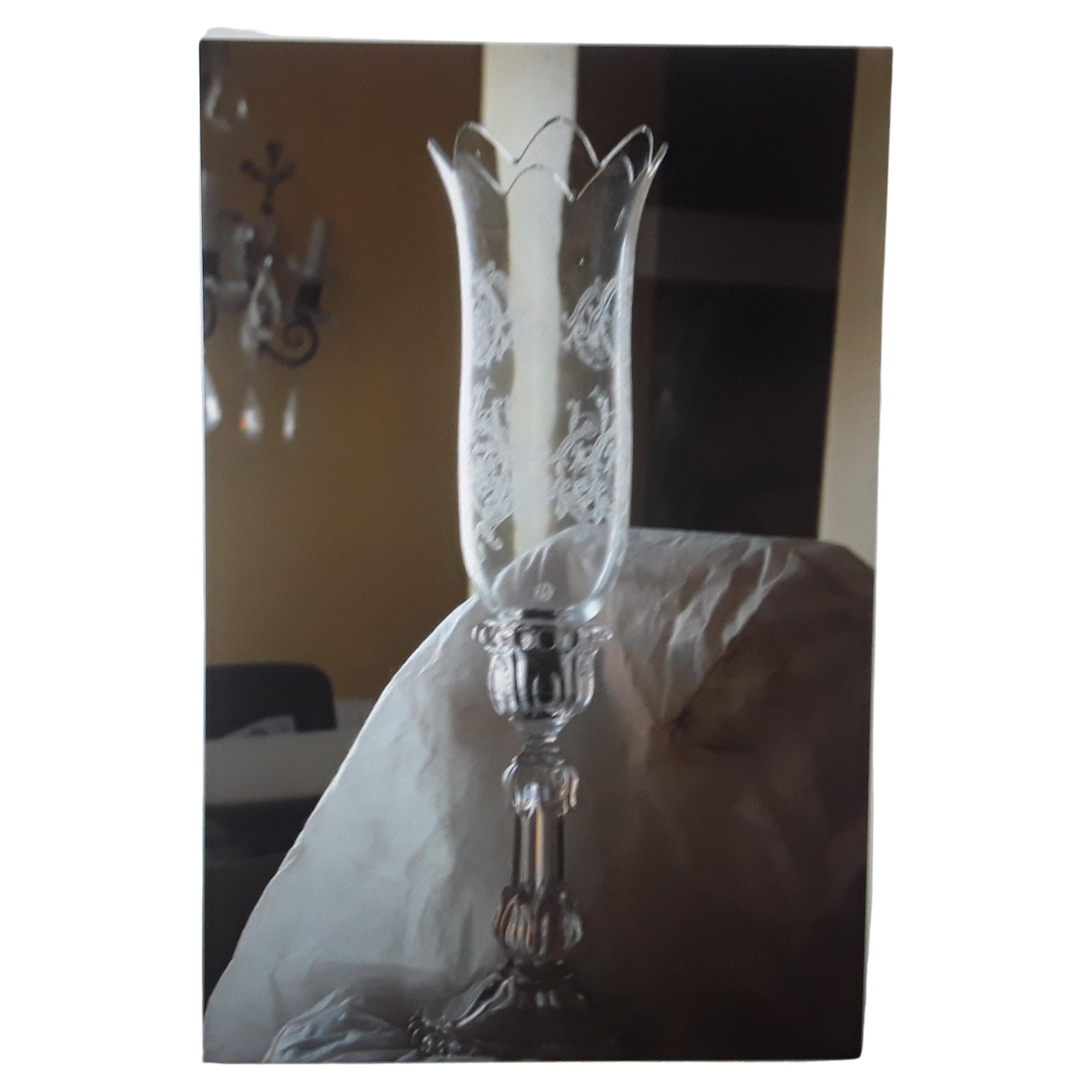 c1900French Napoleon III Crystal Shade and Crystal Base Noth signed by Baccarat For Sale