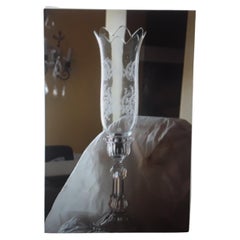 Used c1900French Napoleon III Crystal Shade and Crystal Base Noth signed by Baccarat