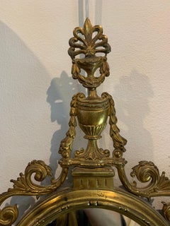 C1900s pair of Regency style mirrored brass sconces