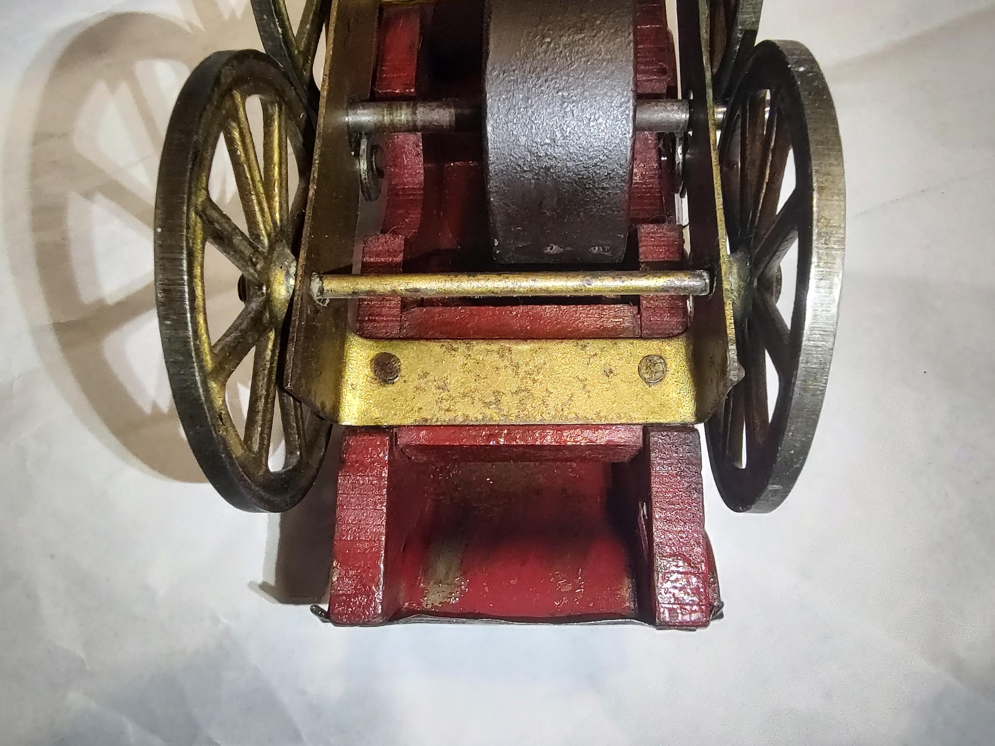 Early 20th Century Tin & Wood Open Touring Hill Climber Toy Car by Clark, circa 1903 For Sale