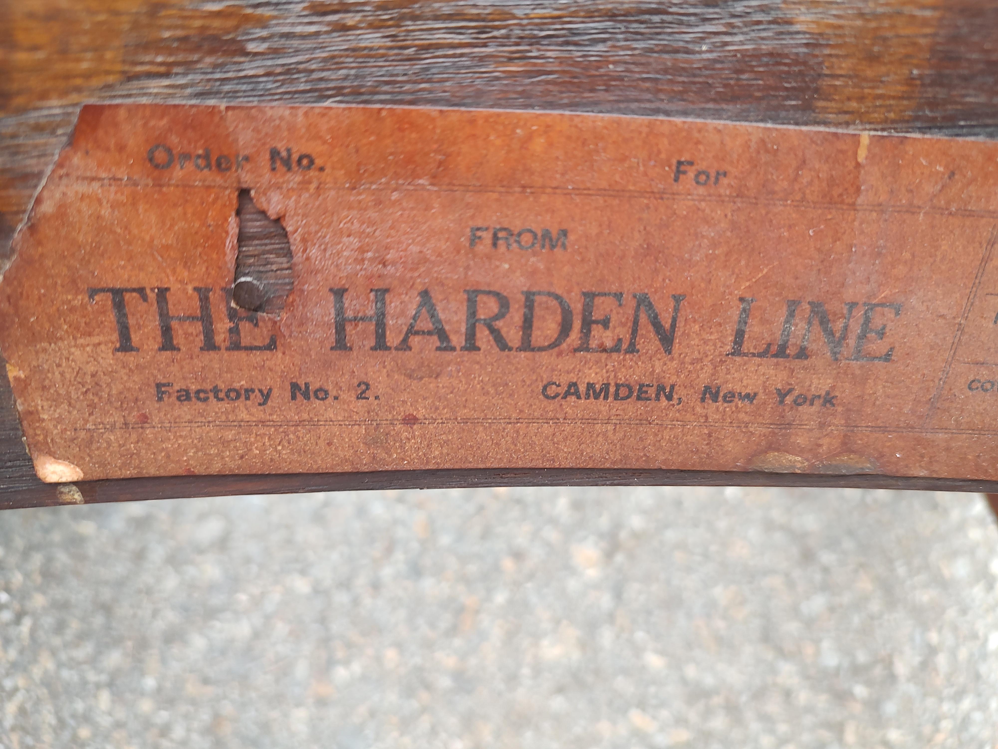 Rocker Mission Arts & Crafts de Harden en chêne scié sur quartier avec assise en cuir, C1905  en vente 7