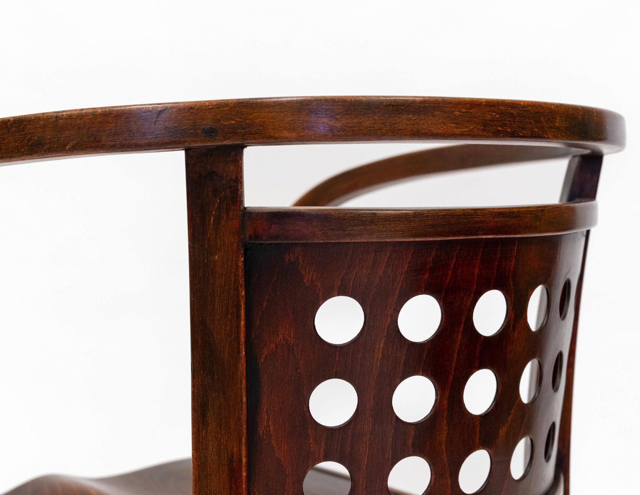 C1905 Pair Vienna Secessionist Bentwood Armchairs Designed By Otto Wagner Model For Sale 5