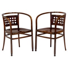 C1905 Pair Vienna Secessionist Bentwood Armchairs Designed By Otto Wagner Model