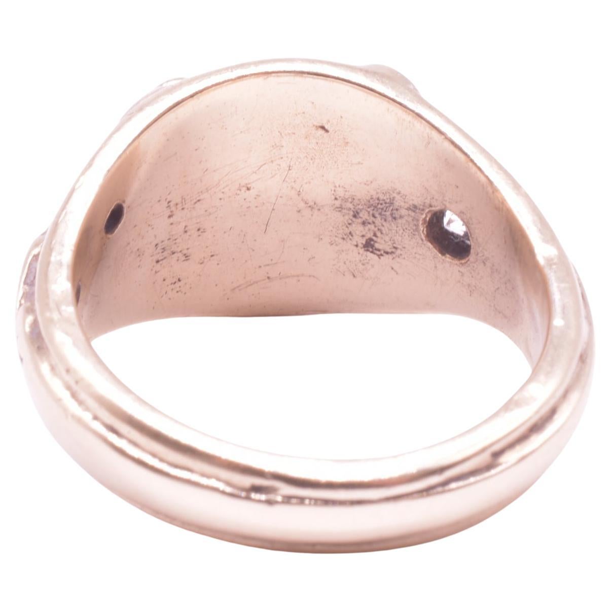C1910 14K Diamant und Saphir Nieten-Ring mit geschnitzter Eidechsenform (Art déco)