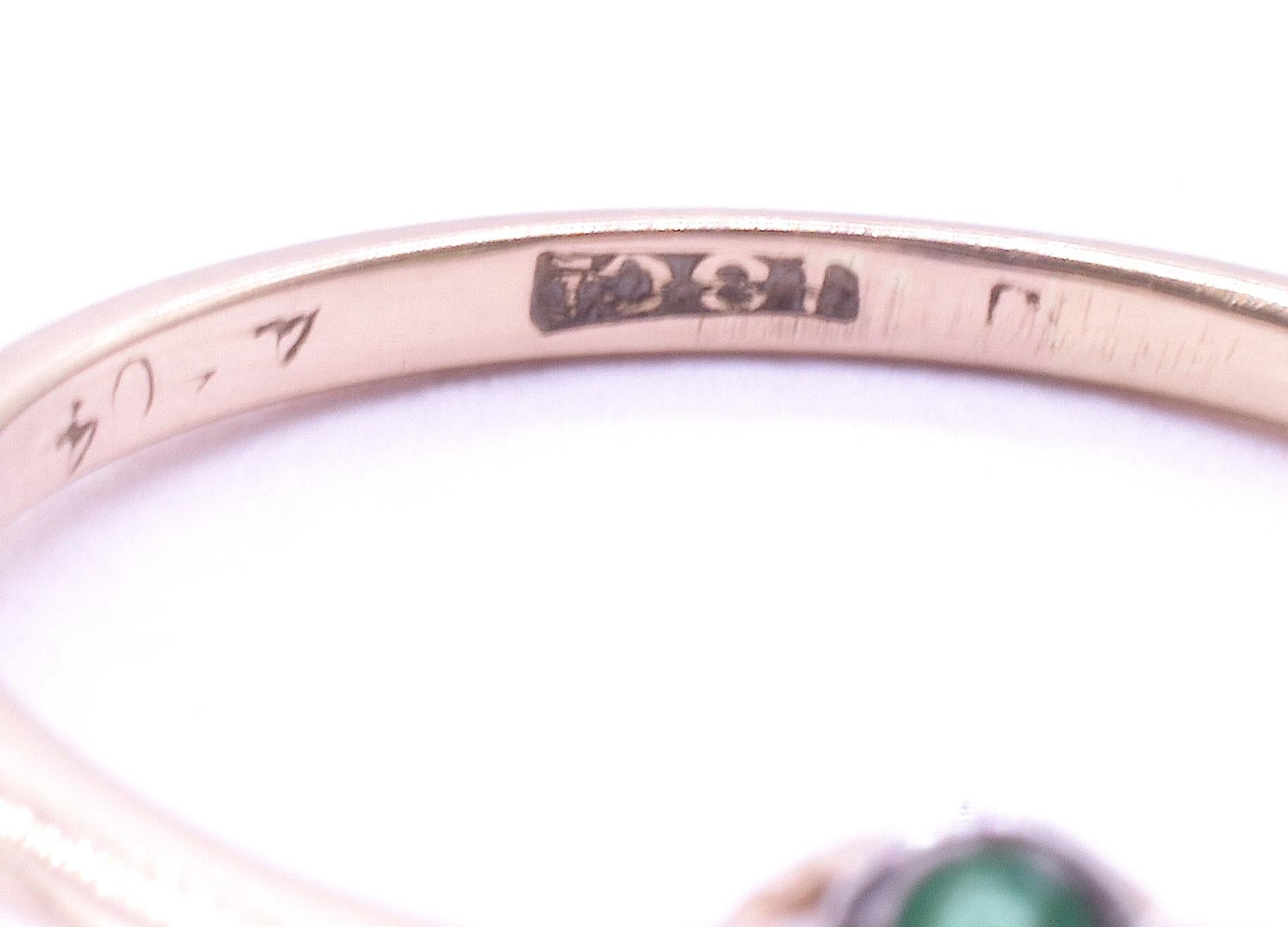 Anello a grappolo di fiori C1910 18K con gemme 