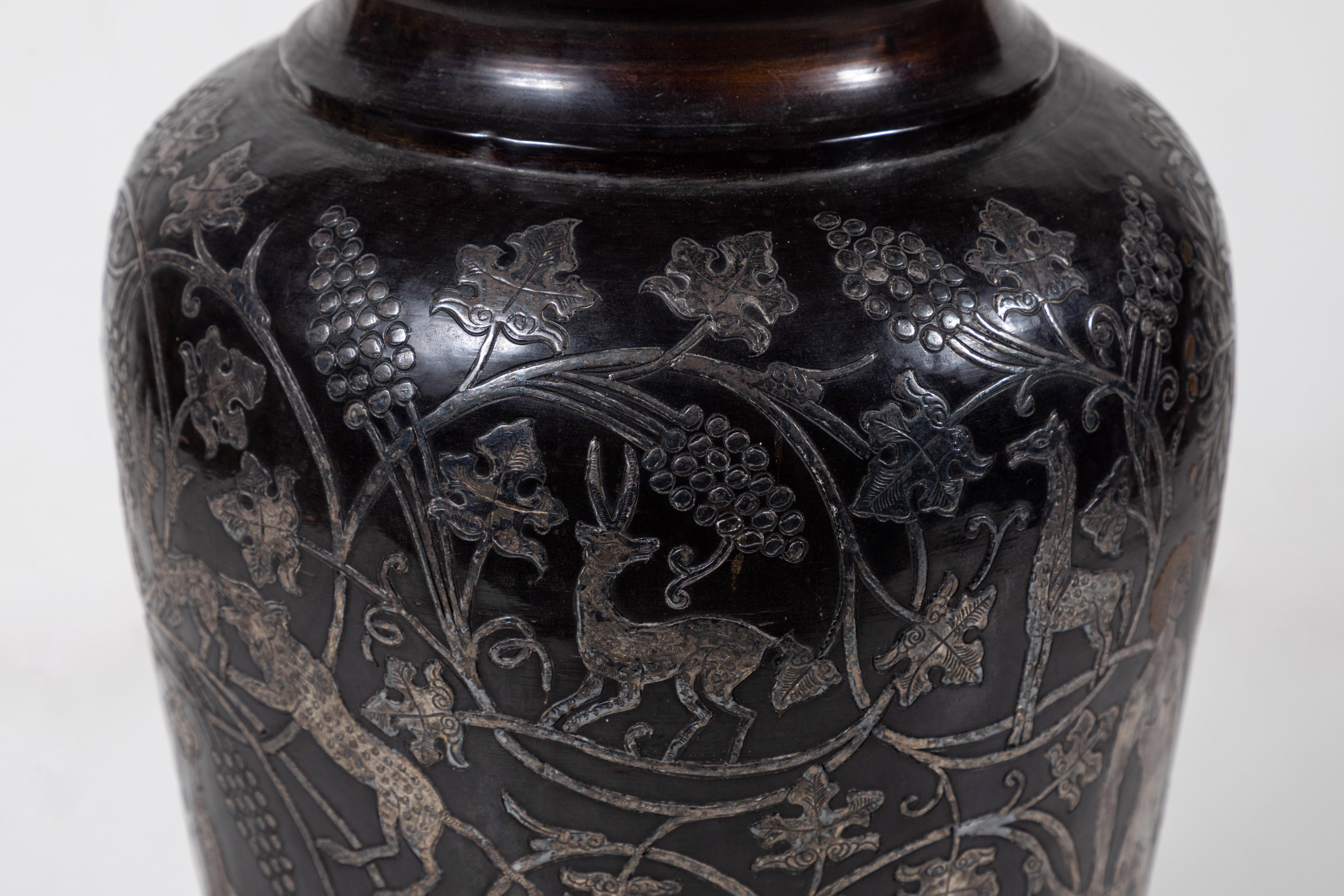 Metal Chased Italian Vase, circa 1910