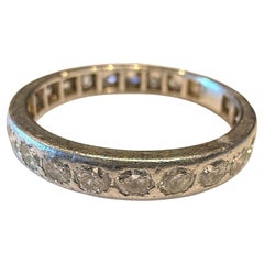 Antique C1910 Diamond eternity band set in white gold size 9 1/4