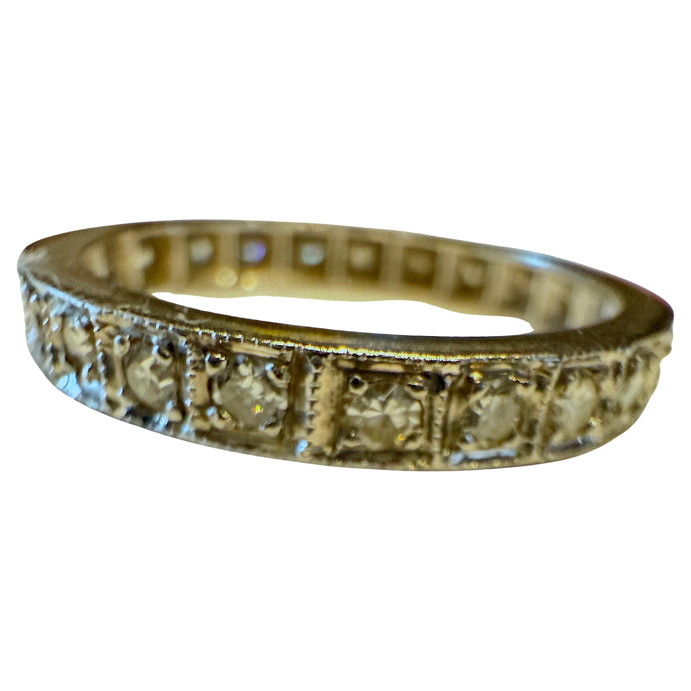 C1910 Diamant-Eternity-Ring, gestempelt 18CT  Größe 8.25 im Angebot