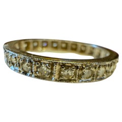 Antique C1910 Diamond Eternity Band stamped 18CT  size 8.25
