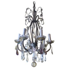 Antique c1910 French Louis XV style Bronze w/ Crystal Chandelier atrributed to Baccarat