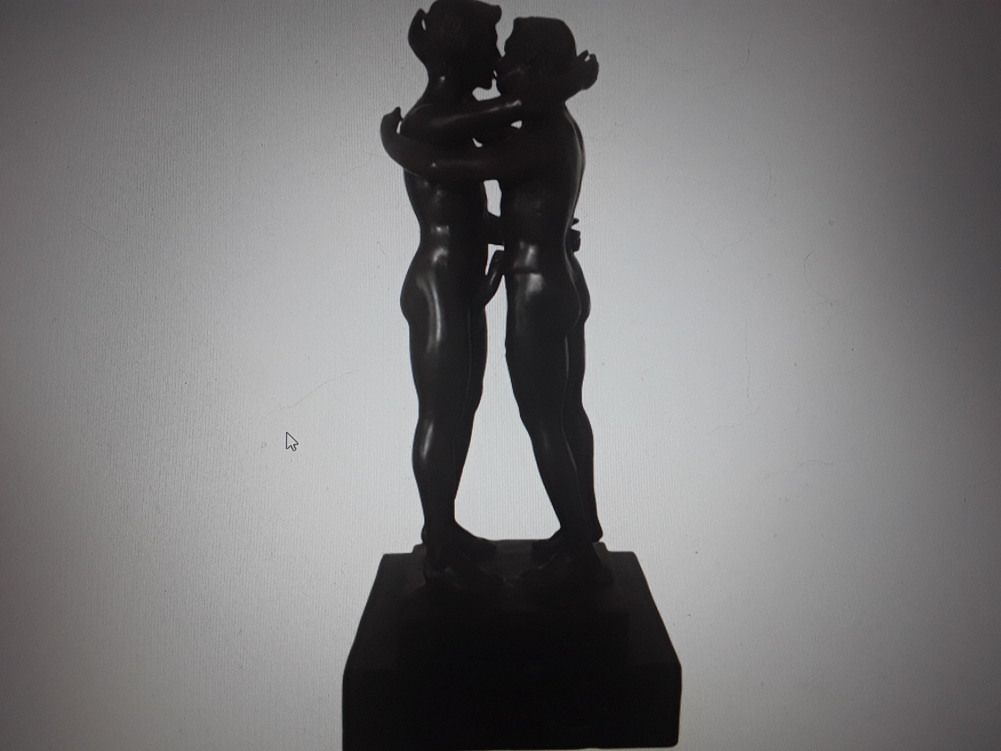 Sculpture française originale en bronze « Des Hommes Amoreux » signée Jean Patoue, vers 1910 3