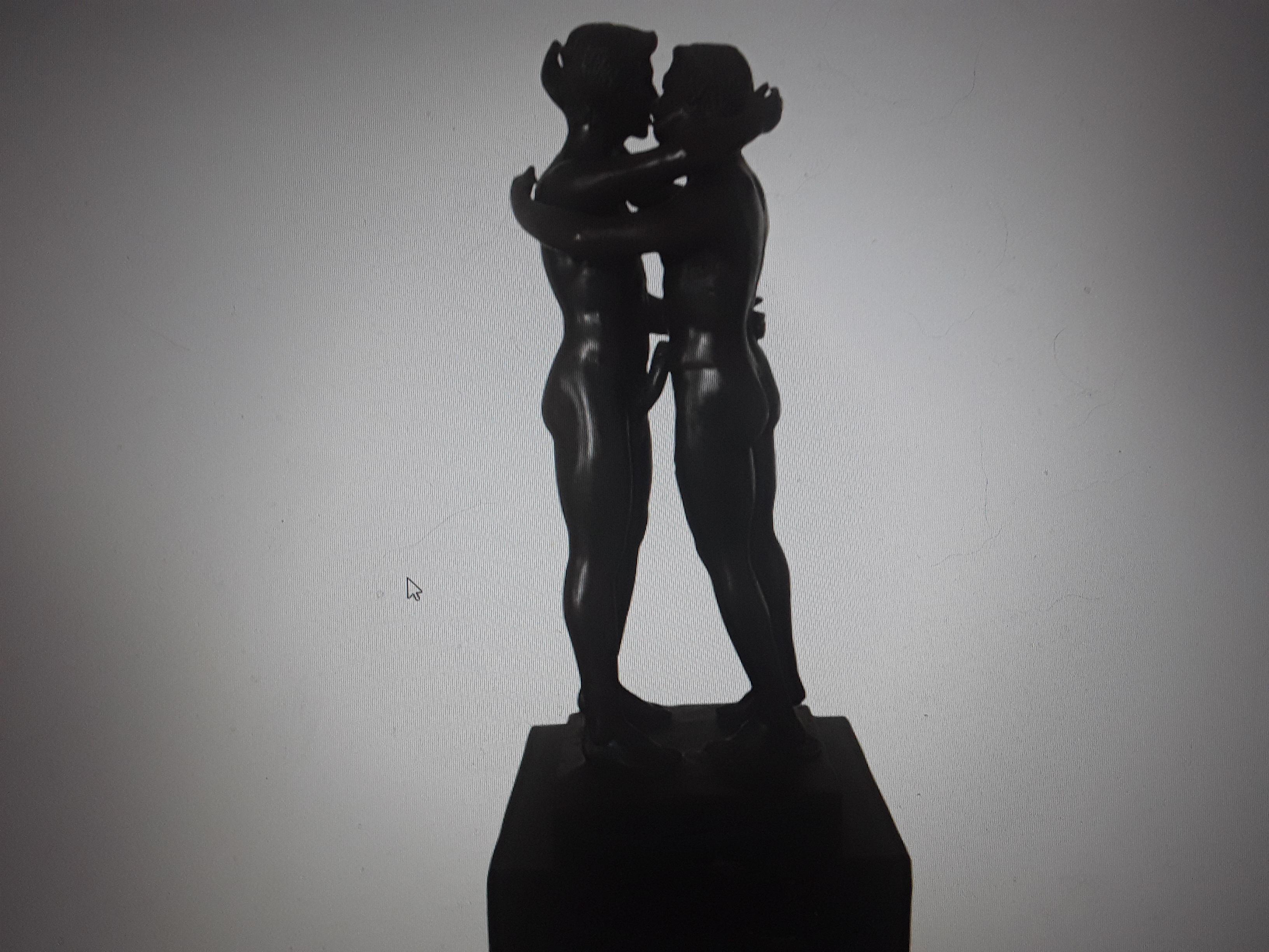 Sculpture française originale en bronze « Des Hommes Amoreux » signée Jean Patoue, vers 1910 4