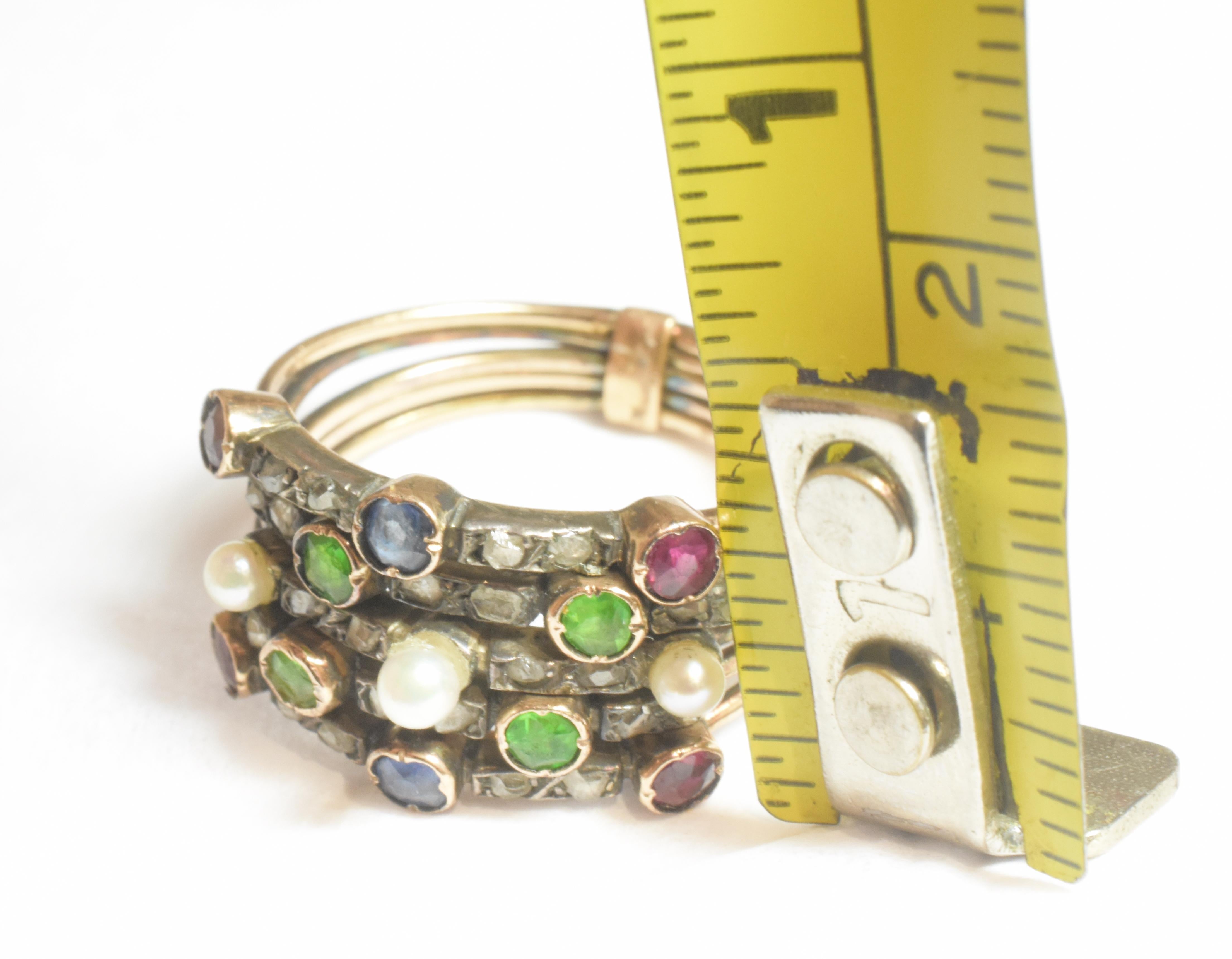 Anello Harem con pietre multiple C1910 In condizioni buone in vendita a Baltimore, MD