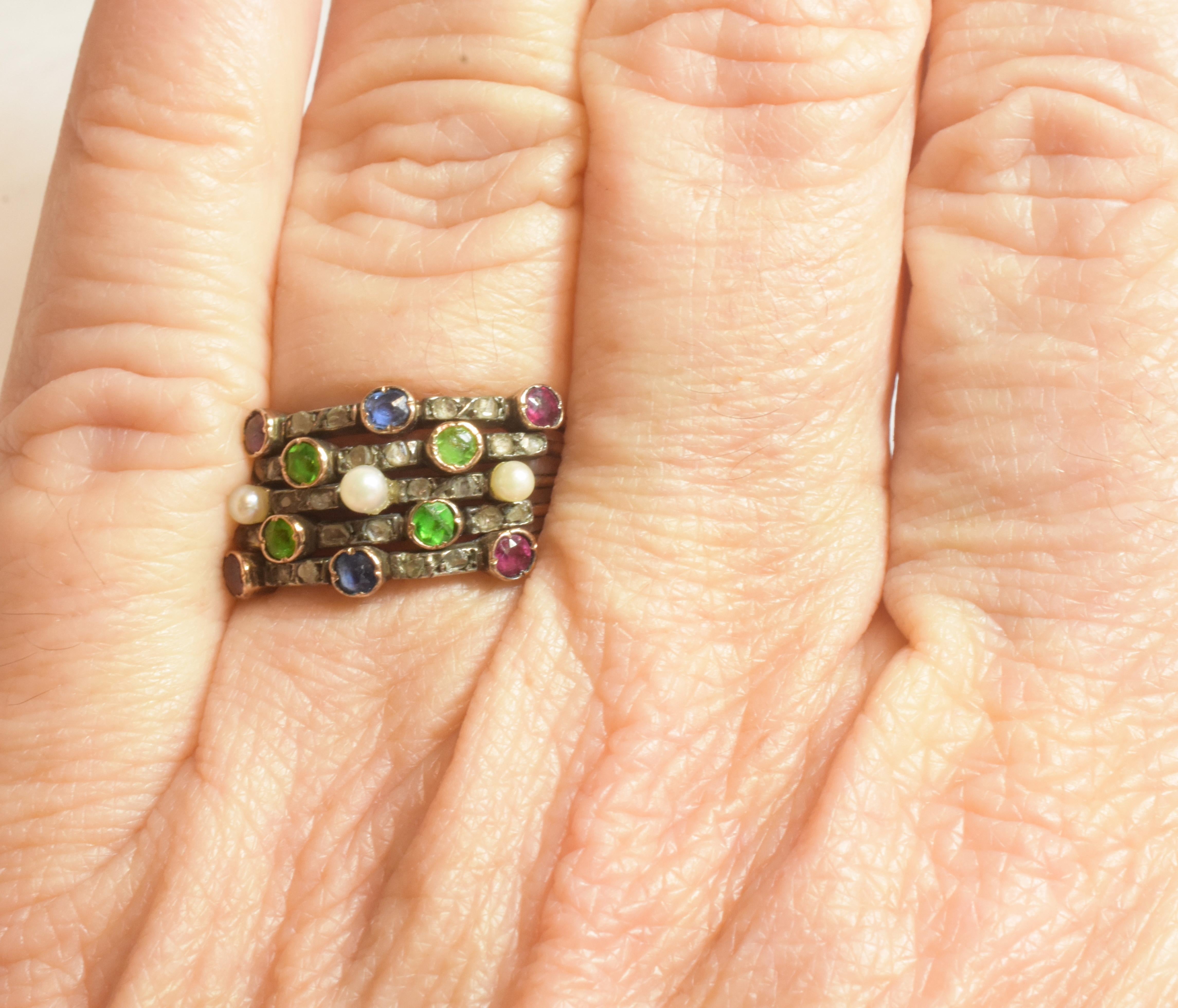 Anello Harem con pietre multiple C1910 in vendita 1