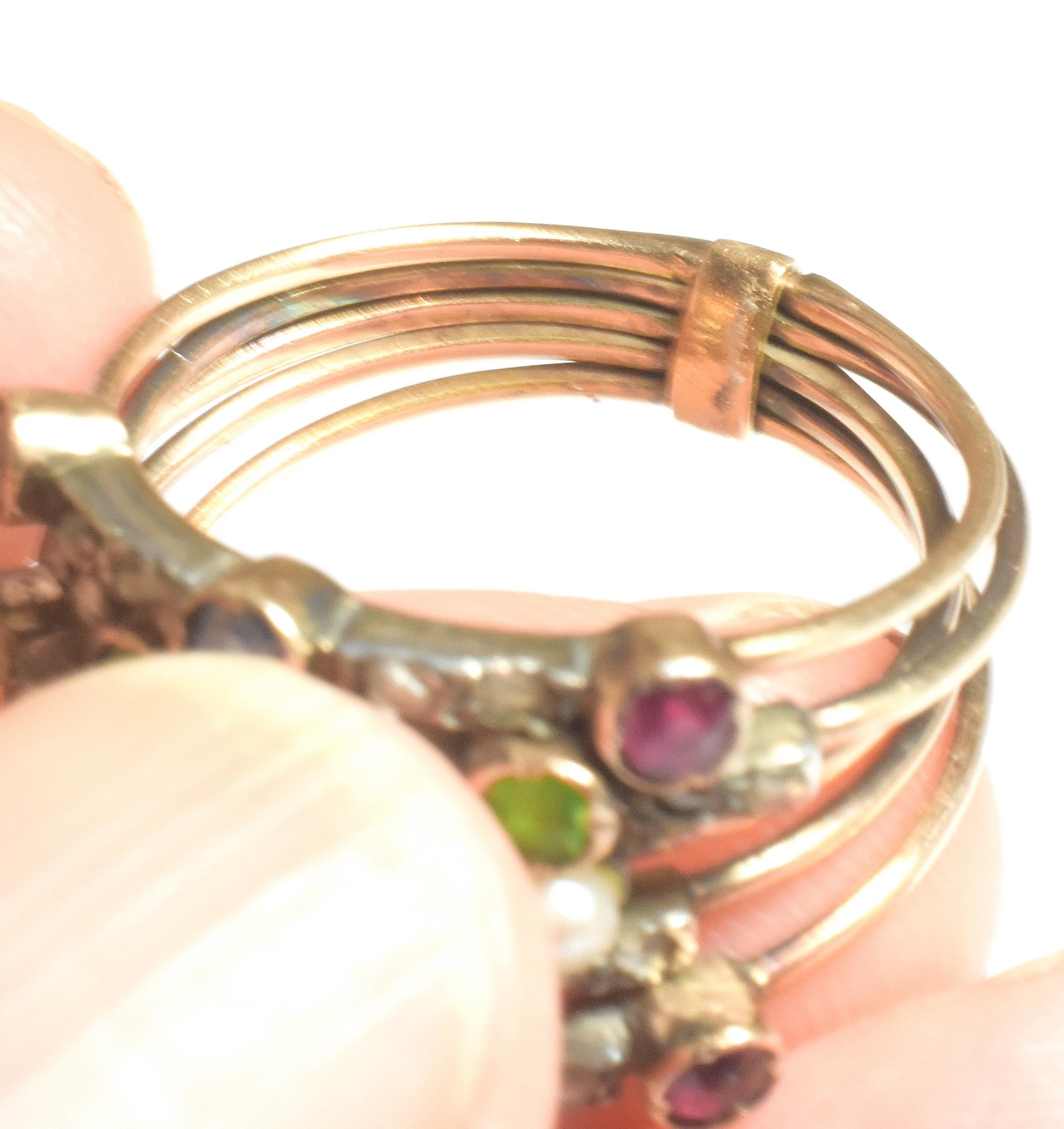 Anello Harem con pietre multiple C1910 in vendita 2