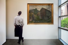 c.1910 Oil Painting "Farmyard at Jølster" by Nikolai Berg (Norway 1875-1955)