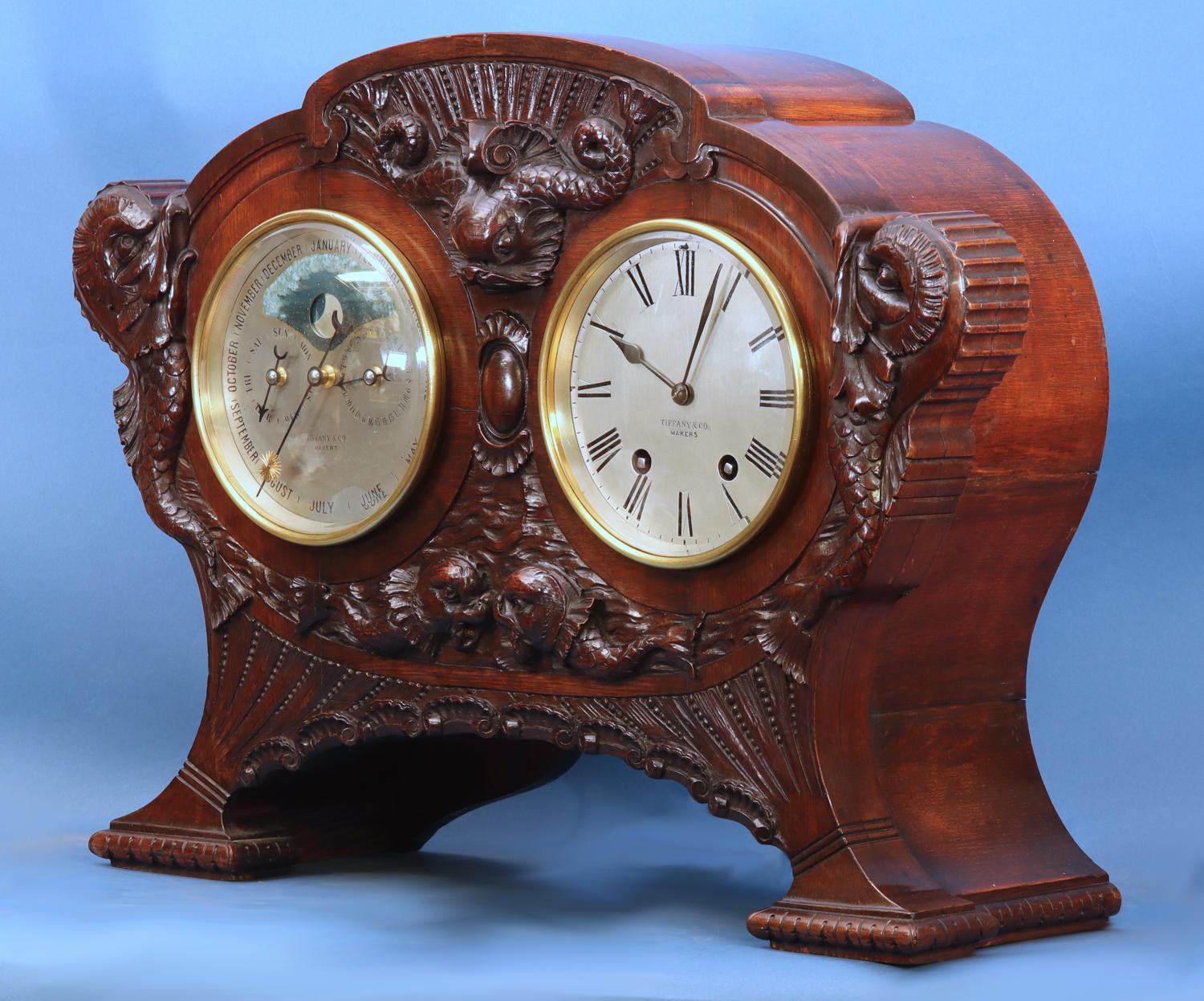 20th Century c.1910 Rare Double Dial Clock with Perpetual Calendar by Tiffany & Co., Makers.