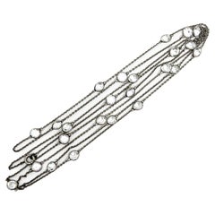 c.1920 Art Deco Platinon and Crystal Vintage Guard Chain