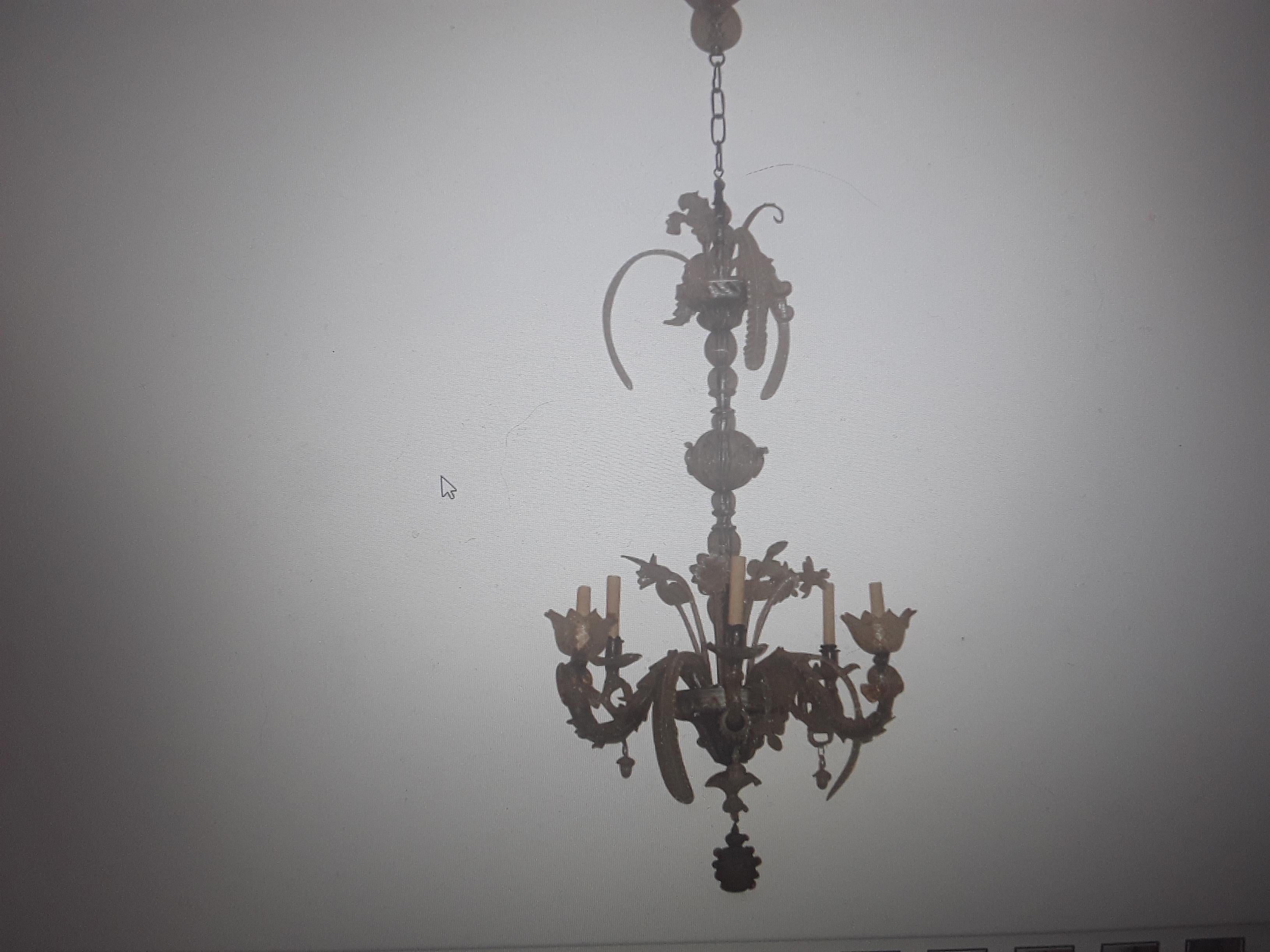 Unusual and Beautiful 1920's Italian Art Deco Murano attrib. Barovier&Toso Art Glass Chandelier. Featuring full relief art glass fish/ dolphin/ sea creatures. Art glass floral detail. This piece has been restored. Highly detailed.
