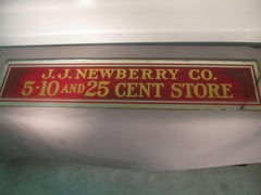 Early JJ Newberry Dept Store 5-10 & 25 Cent Signo Dorado Reverso Cristal 1920