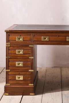 c.1920 Mahogany and leather campaign deskc.1920 Mahogany and leather campaign de