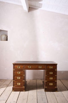 c.1920 Mahogany and leather campaign deskc.1920 Mahogany and leather campaign de
