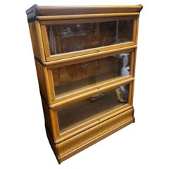 C1920 Oak 5 Section Stacking Barrister Bookcase By Globe Wernicke
